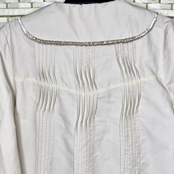 Vintage DB Sport Khaki Jacket With Lace & Satin Ribbon Size L Women's - Picture 7 of 12